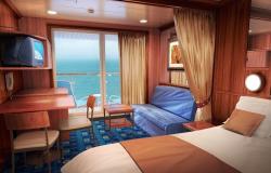 Norwegian Dawn - Norwegian Cruise Lines - luxusní interiér lodi a terasa s výhledem na oceán
