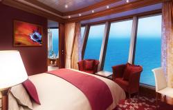 Norwegian Dawn - Norwegian Cruise Lines - manželská postel s famózním výhledem ven