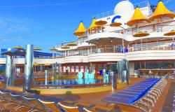 Costa Favolosa - Costa Cruises - lehátka a bazén na hlavní palubě