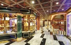 Costa Pacifica - Costa Cruises - průchod obchodním střediskem a výloha klenotnictví